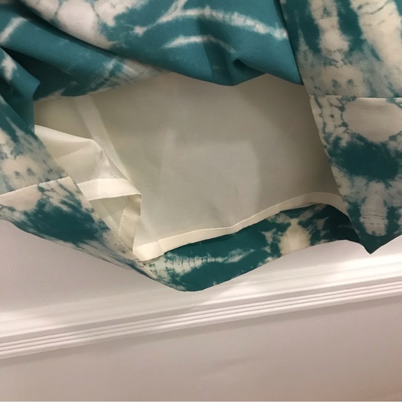 Maje Cameleon Skirt 38 tie dye teal green cream off white - Picture 7 of 11